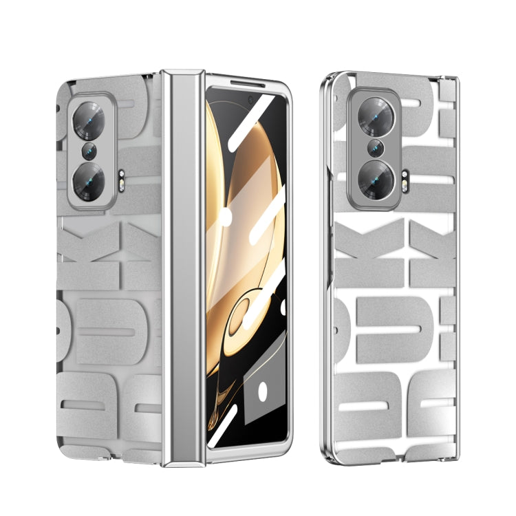 For Honor Magic V Integrated Electroplating Folding Phone Case with Hinge(Silver) - Honor Cases by buy2fix | Online Shopping UK | buy2fix