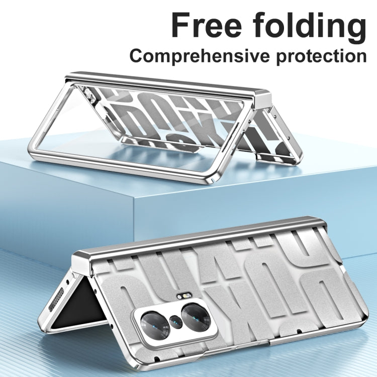For Honor Magic V Integrated Electroplating Folding Phone Case with Hinge(Silver) - Honor Cases by buy2fix | Online Shopping UK | buy2fix