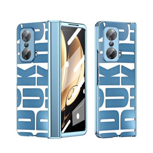 For Honor Magic V Integrated Electroplating Folding Phone Case with Hinge(Blue) - Honor Cases by buy2fix | Online Shopping UK | buy2fix