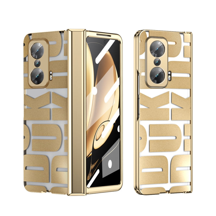For Honor Magic V Integrated Electroplating Folding Phone Case with Hinge(Tyrant Gold) - Honor Cases by buy2fix | Online Shopping UK | buy2fix