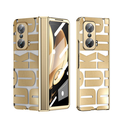 For Honor Magic V Integrated Electroplating Folding Phone Case with Hinge(Tyrant Gold) - Honor Cases by buy2fix | Online Shopping UK | buy2fix