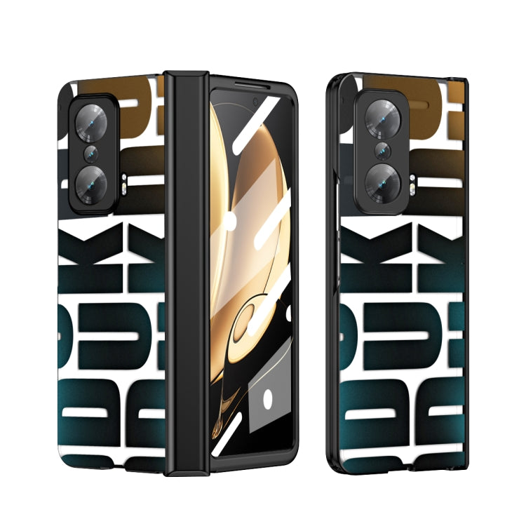 For Honor Magic V Integrated Electroplating Folding Phone Case with Hinge(Black) - Honor Cases by buy2fix | Online Shopping UK | buy2fix