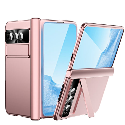For Google Pixel Fold Integrated Electroplating PC All-inclusive Phone Case with Hinge(Pink) by buy2fix