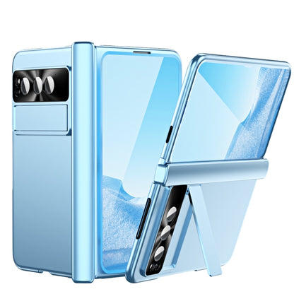 For Google Pixel Fold Integrated Electroplating PC All-inclusive Phone Case with Hinge(Blue) - Google Cases by buy2fix | Online Shopping UK | buy2fix