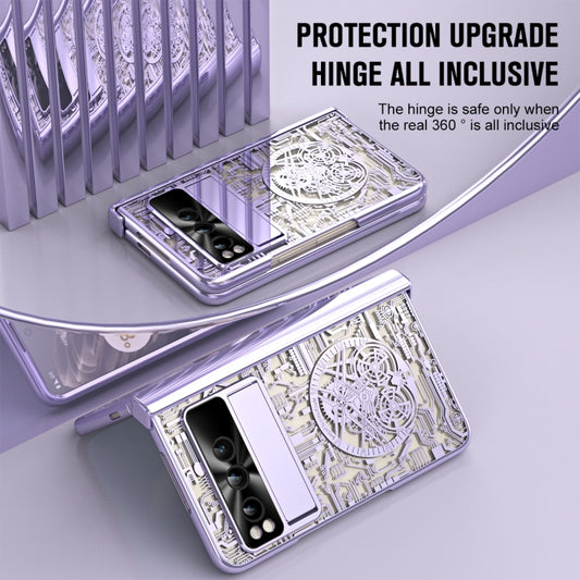 For Google Pixel Fold Mechanical Legend Integrated Electroplating All-inclusive Phone Case(Purple) by buy2fix
