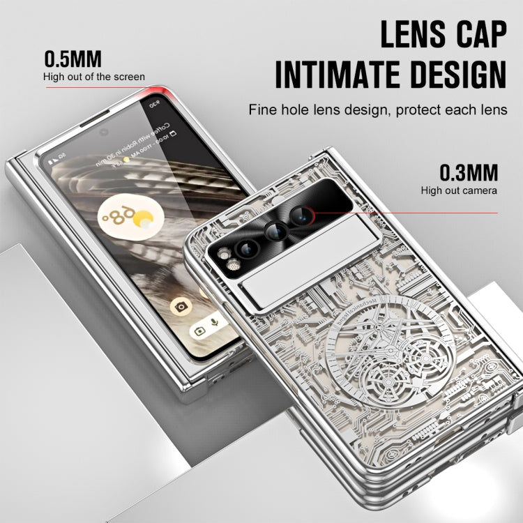 For Google Pixel Fold Mechanical Legend Integrated Electroplating All-inclusive Phone Case(Silver) - Google Cases by buy2fix | Online Shopping UK | buy2fix