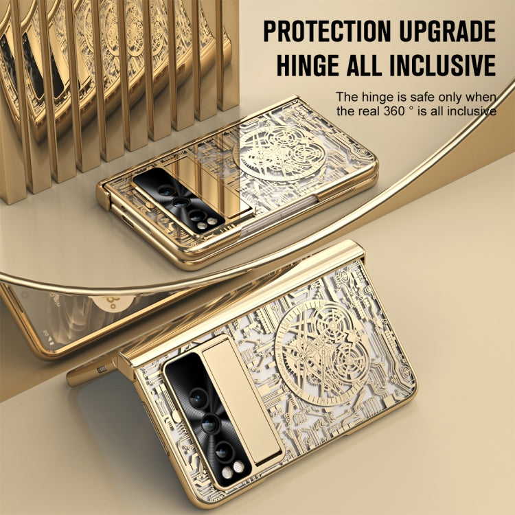 For Google Pixel Fold Mechanical Legend Integrated Electroplating All-inclusive Phone Case(Gold) - Google Cases by buy2fix | Online Shopping UK | buy2fix