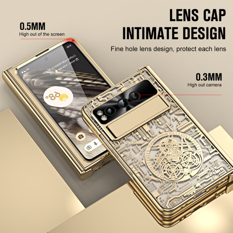 For Google Pixel Fold Mechanical Legend Integrated Electroplating All-inclusive Phone Case(Gold) - Google Cases by buy2fix | Online Shopping UK | buy2fix