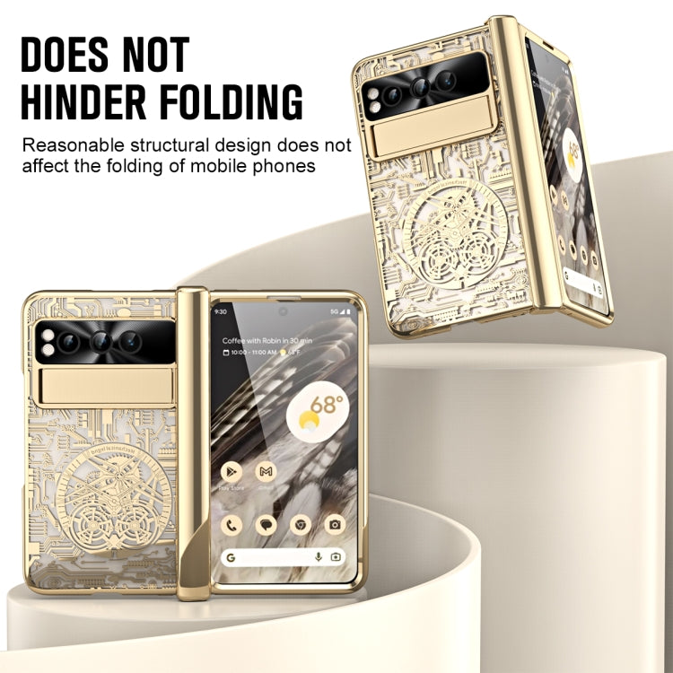 For Google Pixel Fold Mechanical Legend Integrated Electroplating All-inclusive Phone Case(Gold) - Google Cases by buy2fix | Online Shopping UK | buy2fix