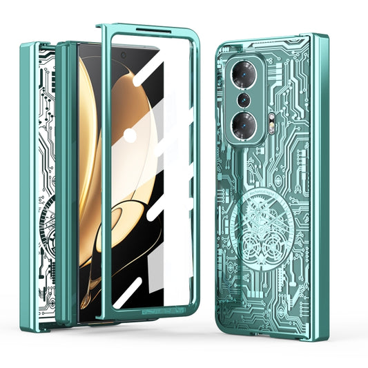 For Honor Magic V Mechanical Legend Integrated Electroplating All-inclusive Phone Case(Green) - Honor Cases by buy2fix | Online Shopping UK | buy2fix