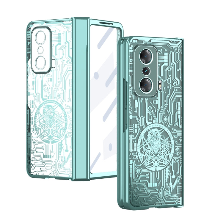 For Honor Magic V Mechanical Legend Integrated Electroplating All-inclusive Phone Case(Green) - Honor Cases by buy2fix | Online Shopping UK | buy2fix