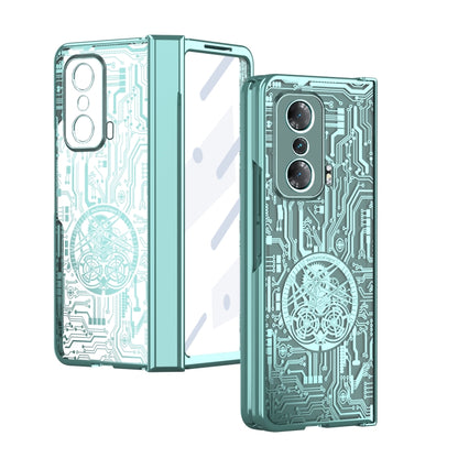 For Honor Magic V Mechanical Legend Integrated Electroplating All-inclusive Phone Case(Green) - Honor Cases by buy2fix | Online Shopping UK | buy2fix