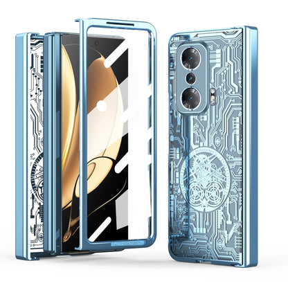 For Honor Magic V Mechanical Legend Integrated Electroplating All-inclusive Phone Case(Blue) - Honor Cases by buy2fix | Online Shopping UK | buy2fix