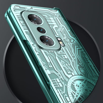 For Honor Magic V Mechanical Legend Integrated Electroplating All-inclusive Phone Case(Blue) - Honor Cases by buy2fix | Online Shopping UK | buy2fix