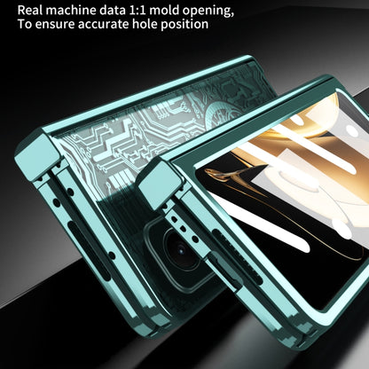 For Honor Magic V Mechanical Legend Integrated Electroplating All-inclusive Phone Case(Green) - Honor Cases by buy2fix | Online Shopping UK | buy2fix
