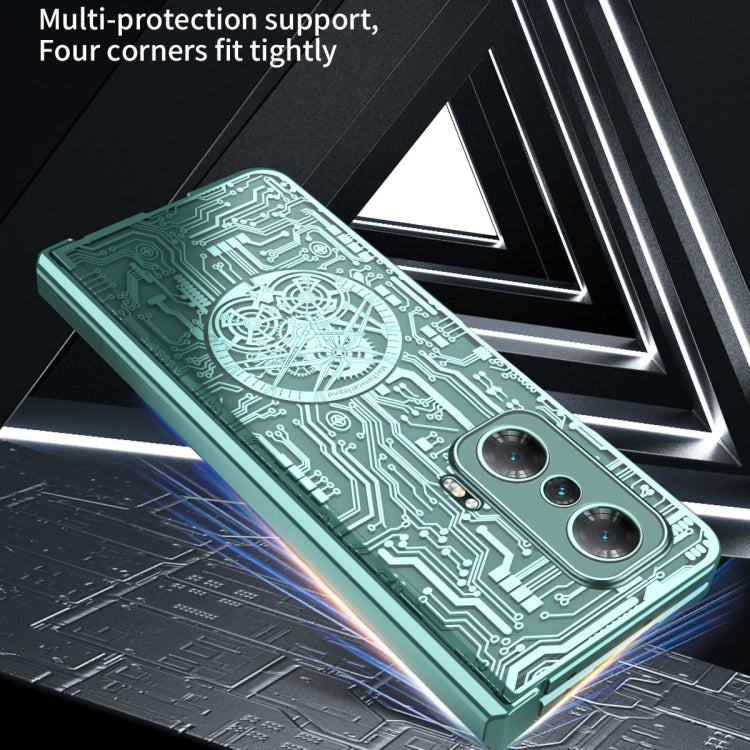 For Honor Magic V Mechanical Legend Integrated Electroplating All-inclusive Phone Case(Green) - Honor Cases by buy2fix | Online Shopping UK | buy2fix