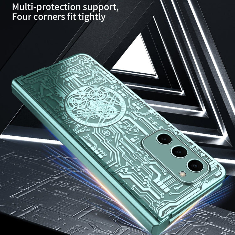 For Samsung Galaxy Z Fold2 5G Mechanical Legend Integrated Electroplating All-inclusive Phone Case(Green) - Galaxy Phone Cases by buy2fix | Online Shopping UK | buy2fix