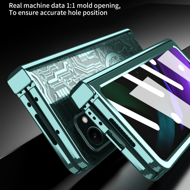 For Samsung Galaxy Z Fold2 5G Mechanical Legend Integrated Electroplating All-inclusive Phone Case(Blue) - Galaxy Phone Cases by buy2fix | Online Shopping UK | buy2fix