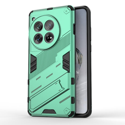 For OnePlus 12 5G Punk Armor 2 in 1 PC + TPU Phone Case with Holder(Green) - OnePlus Cases by buy2fix | Online Shopping UK | buy2fix