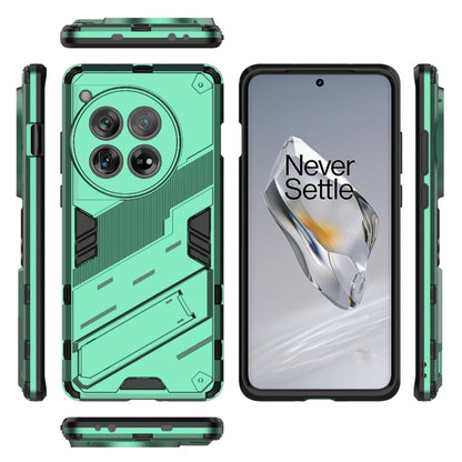 For OnePlus 12 5G Punk Armor 2 in 1 PC + TPU Phone Case with Holder(Green) by buy2fix