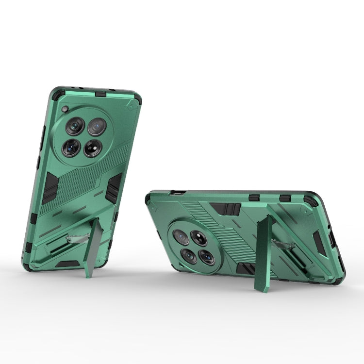 For OnePlus 12 5G Punk Armor 2 in 1 PC + TPU Phone Case with Holder(Green) by buy2fix