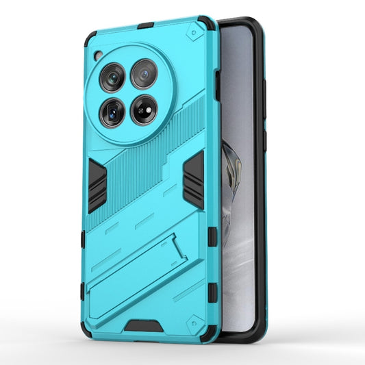 For OnePlus 12 5G Punk Armor 2 in 1 PC + TPU Phone Case with Holder(Blue) - OnePlus Cases by buy2fix | Online Shopping UK | buy2fix