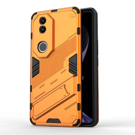 For vivo V50 5G Global Punk Armor 2 in 1 PC + TPU Phone Case with Holder(Orange)
