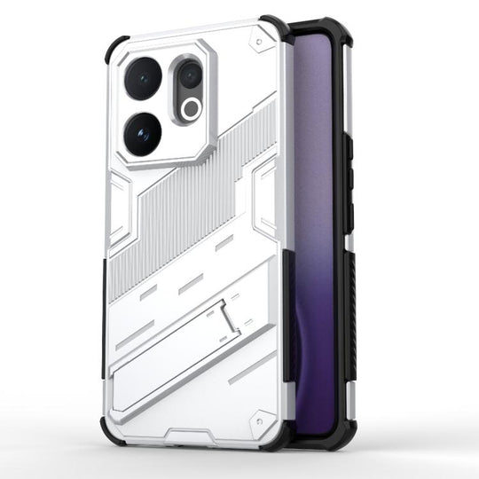 For vivo V60 5G Global Punk Armor 2 in 1 PC + TPU Phone Case with Holder(White)