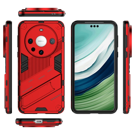 For Huawei Mate 60 Pro Punk Armor 2 in 1 PC + TPU Phone Case with Holder(Red) by buy2fix