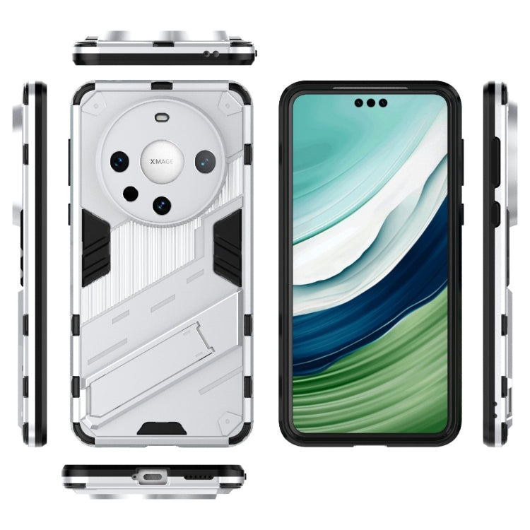 For Huawei Mate 60 Pro Punk Armor 2 in 1 PC + TPU Phone Case with Holder(White) - Huawei Cases by buy2fix | Online Shopping UK | buy2fix