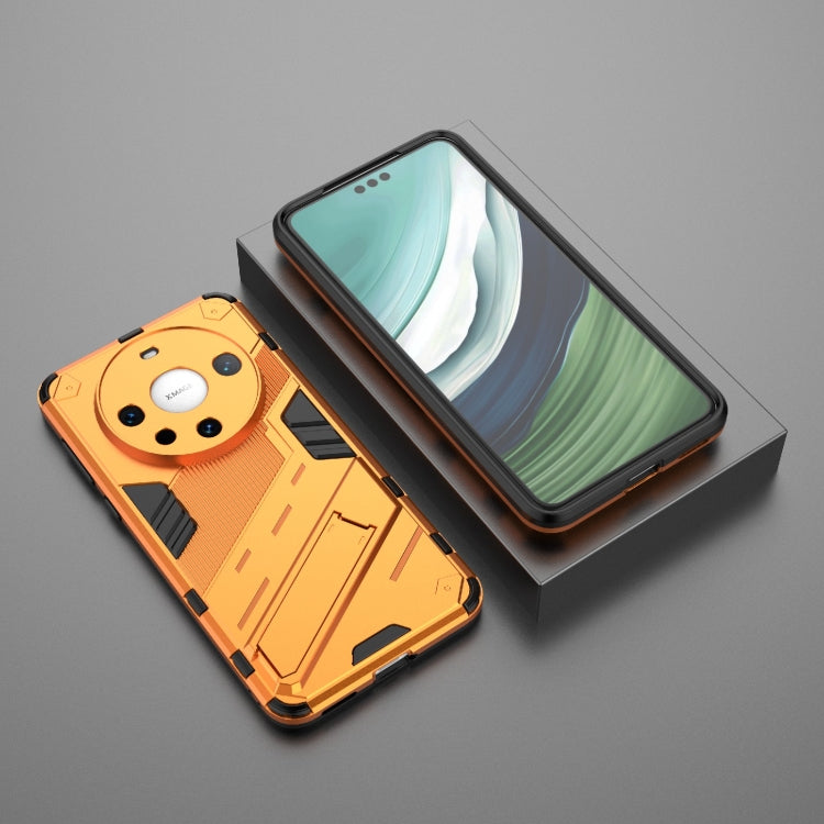 For Huawei Mate 60 Pro Punk Armor 2 in 1 PC + TPU Phone Case with Holder(Orange) - Huawei Cases by buy2fix | Online Shopping UK | buy2fix