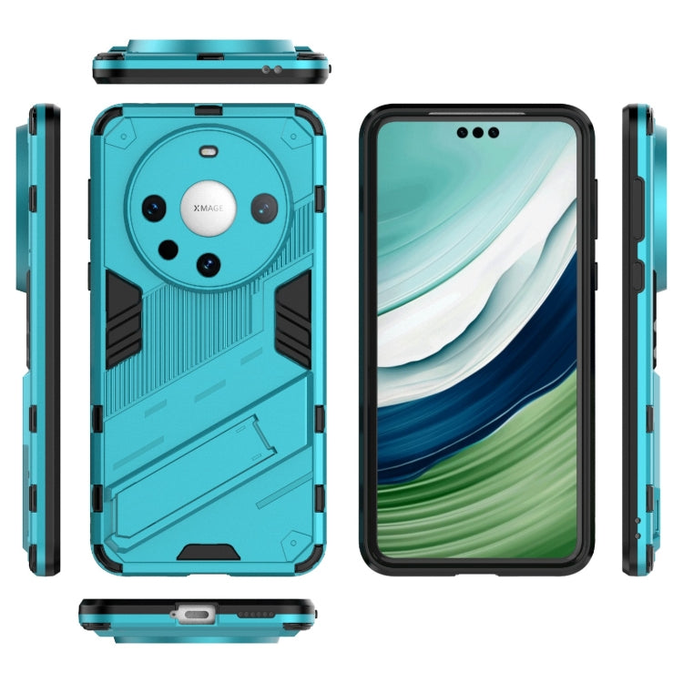 For Huawei Mate 60 Pro Punk Armor 2 in 1 PC + TPU Phone Case with Holder(Blue) - Huawei Cases by buy2fix | Online Shopping UK | buy2fix