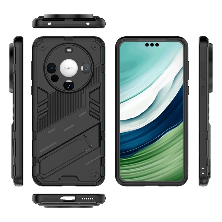 For Huawei Mate 60 Punk Armor 2 in 1 PC + TPU Phone Case with Holder(Black) - Huawei Cases by buy2fix | Online Shopping UK | buy2fix