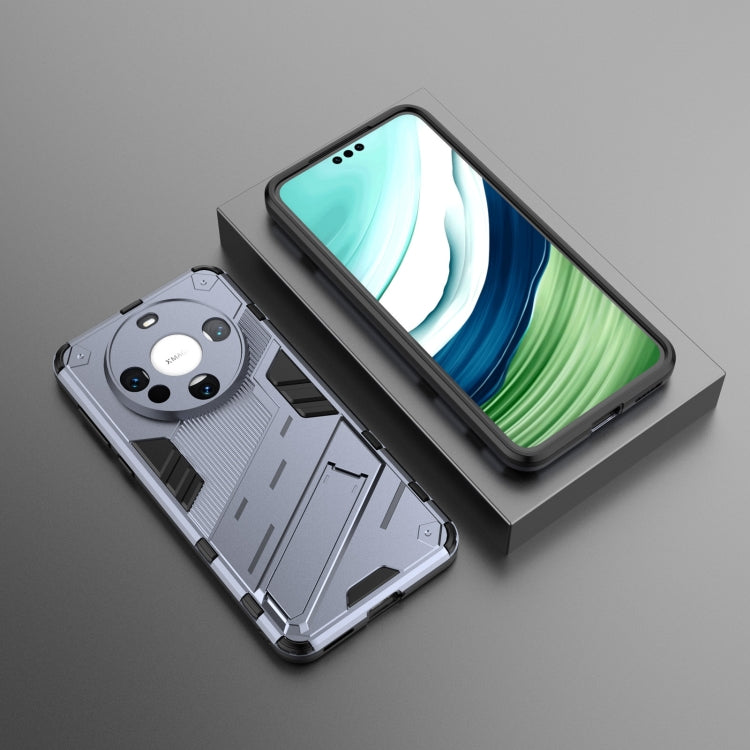 For Huawei Mate 60 Punk Armor 2 in 1 PC + TPU Phone Case with Holder(Grey) - Huawei Cases by buy2fix | Online Shopping UK | buy2fix