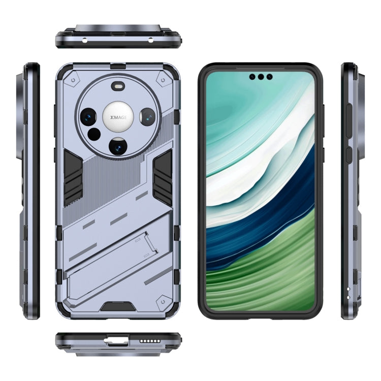 For Huawei Mate 60 Punk Armor 2 in 1 PC + TPU Phone Case with Holder(Grey) - Huawei Cases by buy2fix | Online Shopping UK | buy2fix