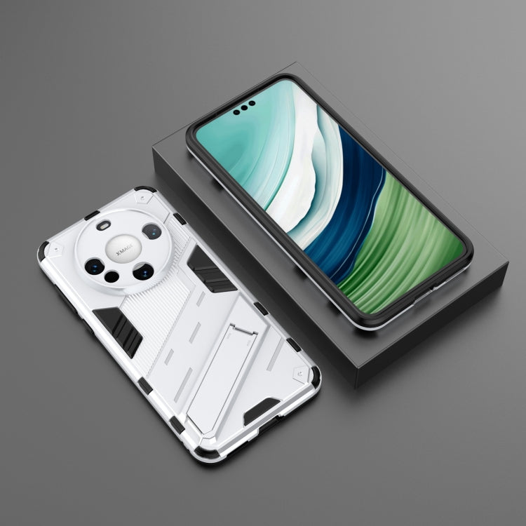 For Huawei Mate 60 Punk Armor 2 in 1 PC + TPU Phone Case with Holder(White) - Huawei Cases by buy2fix | Online Shopping UK | buy2fix