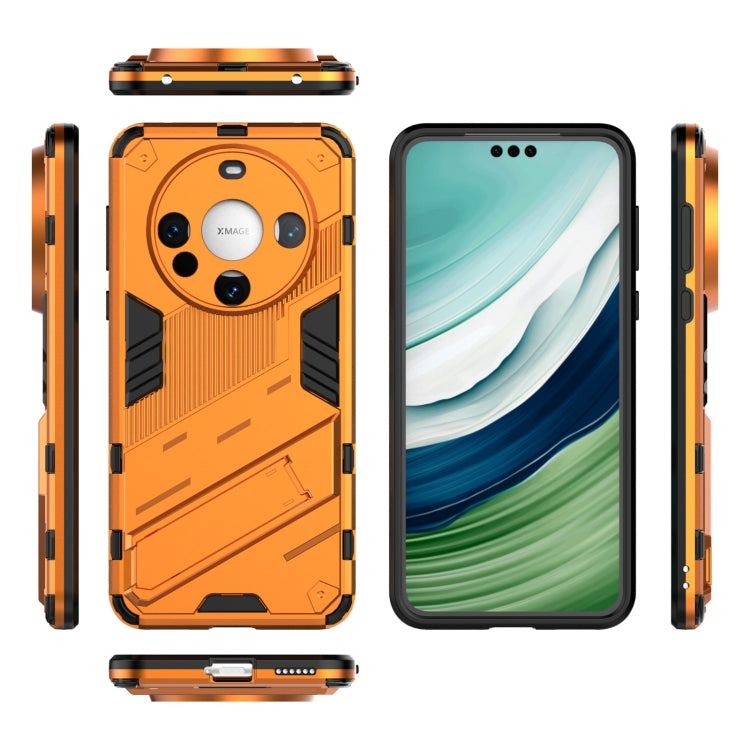 For Huawei Mate 60 Punk Armor 2 in 1 PC + TPU Phone Case with Holder(Orange) - Huawei Cases by buy2fix | Online Shopping UK | buy2fix