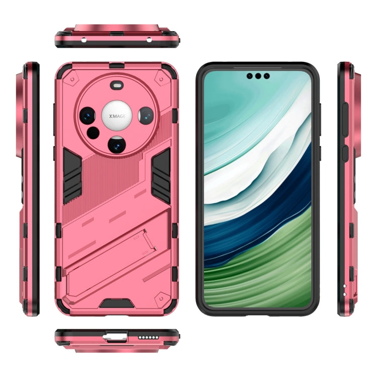 For Huawei Mate 60 Punk Armor 2 in 1 PC + TPU Phone Case with Holder(Light Red) - Huawei Cases by buy2fix | Online Shopping UK | buy2fix