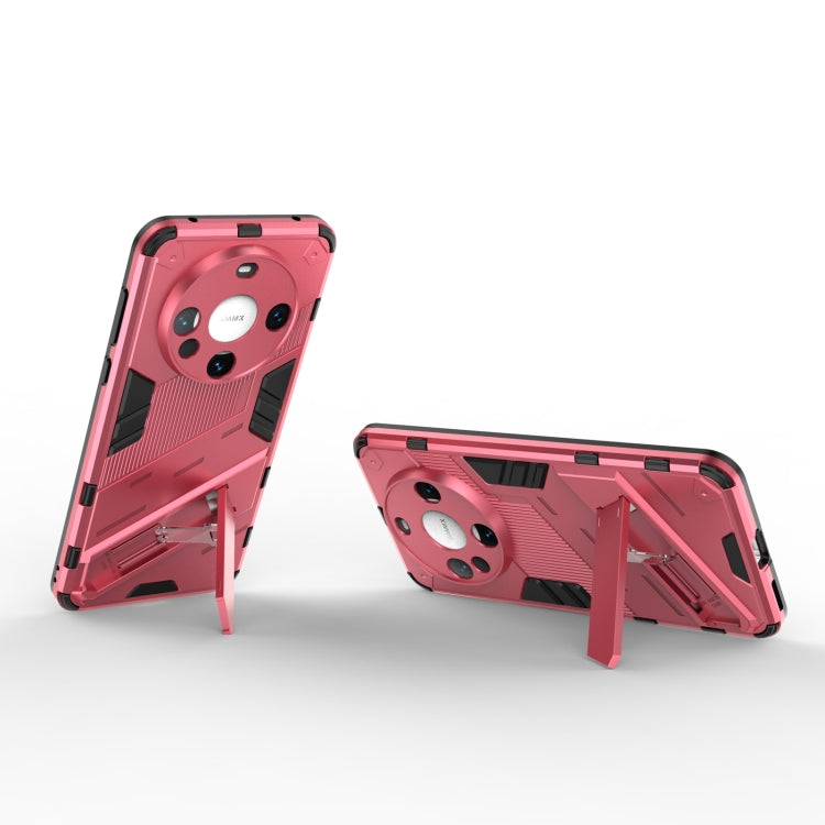 For Huawei Mate 60 Punk Armor 2 in 1 PC + TPU Phone Case with Holder(Light Red) - Huawei Cases by buy2fix | Online Shopping UK | buy2fix