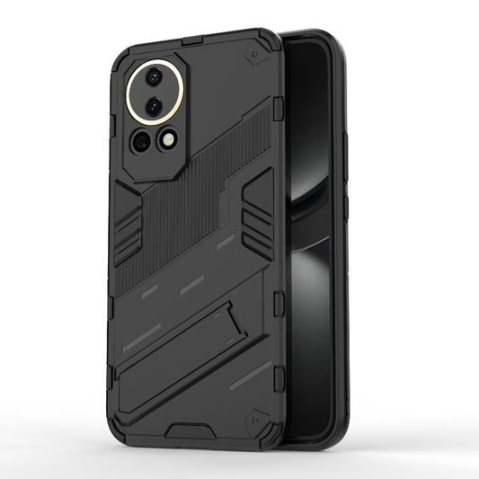 For Huawei nova 12 5G Punk Armor 2 in 1 PC + TPU Phone Case with Holder(Black) - Huawei Cases by buy2fix | Online Shopping UK | buy2fix
