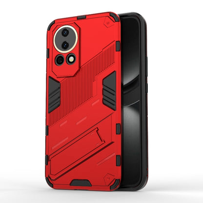 For Huawei nova 12 5G Punk Armor 2 in 1 PC + TPU Phone Case with Holder(Red) - Huawei Cases by buy2fix | Online Shopping UK | buy2fix