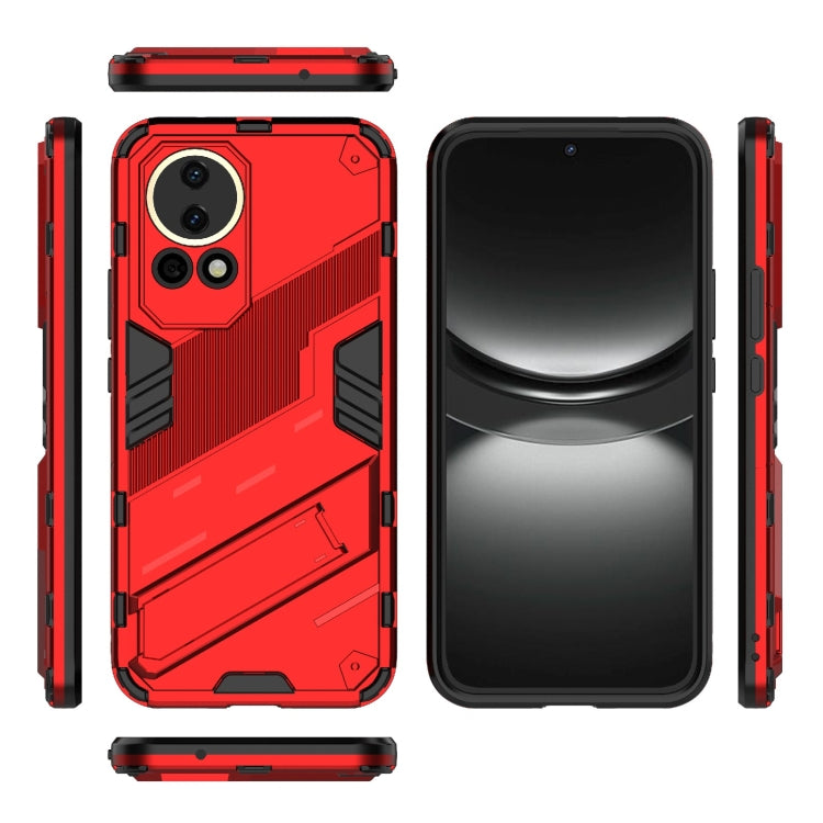 For Huawei nova 12 5G Punk Armor 2 in 1 PC + TPU Phone Case with Holder(Red) - Huawei Cases by buy2fix | Online Shopping UK | buy2fix