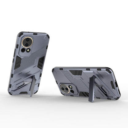 For Huawei nova 12 5G Punk Armor 2 in 1 PC + TPU Phone Case with Holder(Grey) - Huawei Cases by buy2fix | Online Shopping UK | buy2fix
