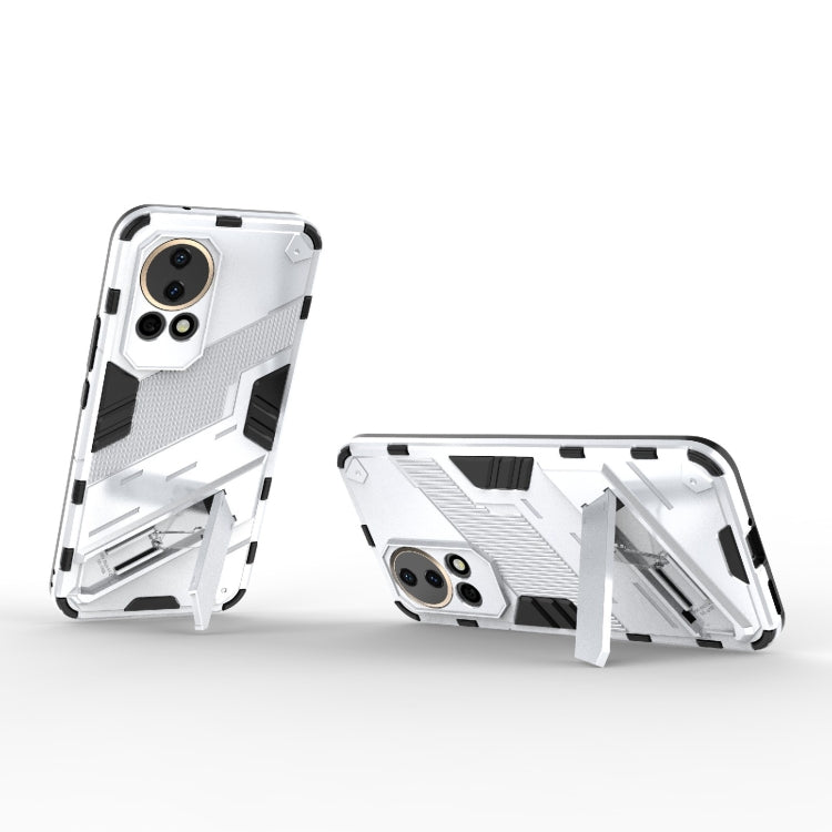 For Huawei nova 12 5G Punk Armor 2 in 1 PC + TPU Phone Case with Holder(White) - Huawei Cases by buy2fix | Online Shopping UK | buy2fix