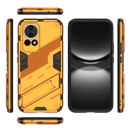 For Huawei nova 12 5G Punk Armor 2 in 1 PC + TPU Phone Case with Holder(Orange) - Huawei Cases by buy2fix | Online Shopping UK | buy2fix