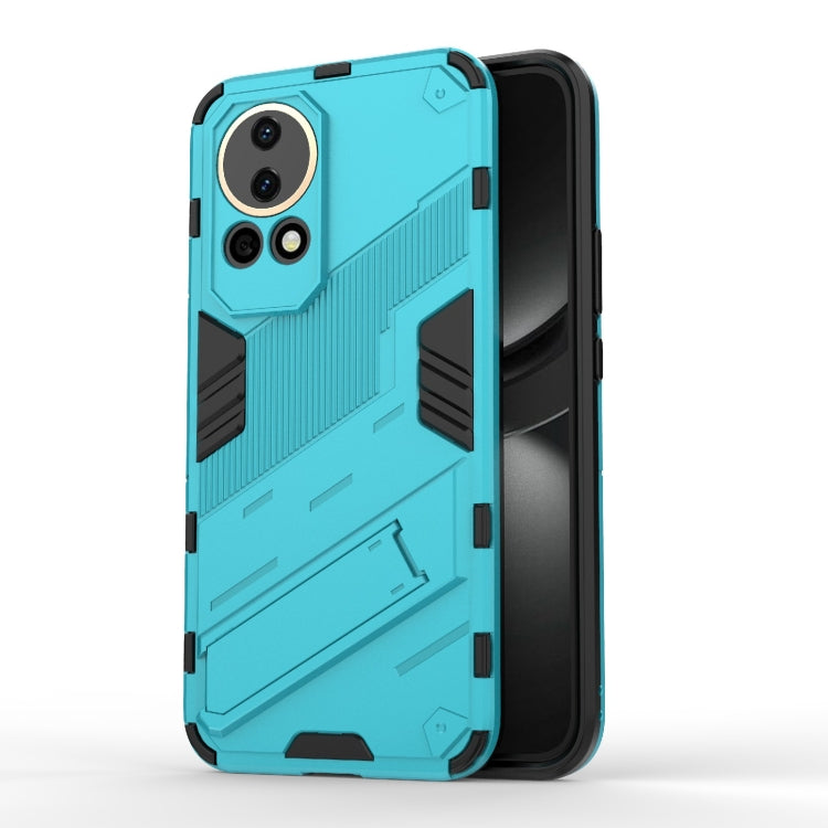 For Huawei nova 12 5G Punk Armor 2 in 1 PC + TPU Phone Case with Holder(Blue) - Huawei Cases by buy2fix | Online Shopping UK | buy2fix