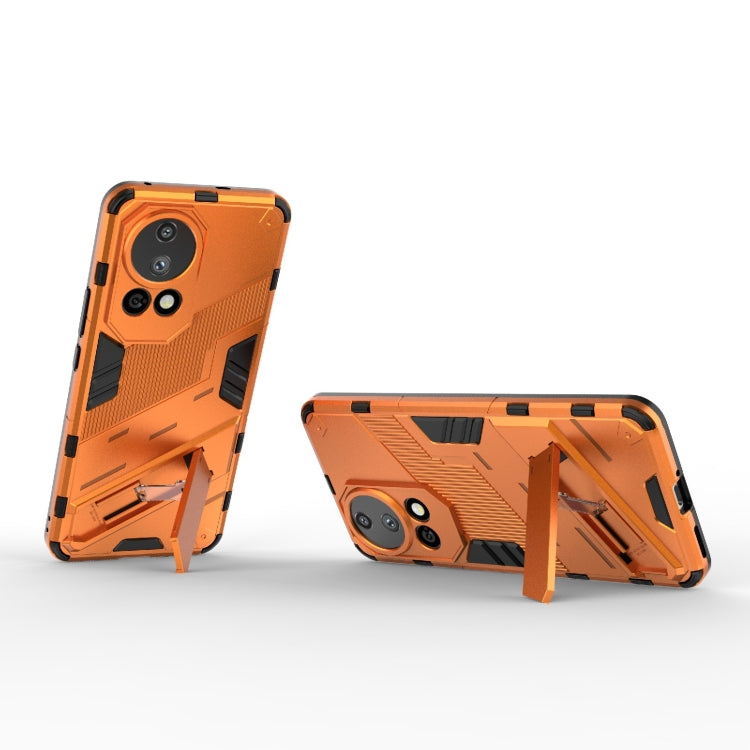 For Huawei nova 12 Pro Punk Armor 2 in 1 PC + TPU Phone Case with Holder(Orange) - Huawei Cases by buy2fix | Online Shopping UK | buy2fix