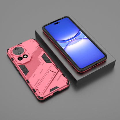 For Huawei nova 12 Pro Punk Armor 2 in 1 PC + TPU Phone Case with Holder(Light Red) - Huawei Cases by buy2fix | Online Shopping UK | buy2fix