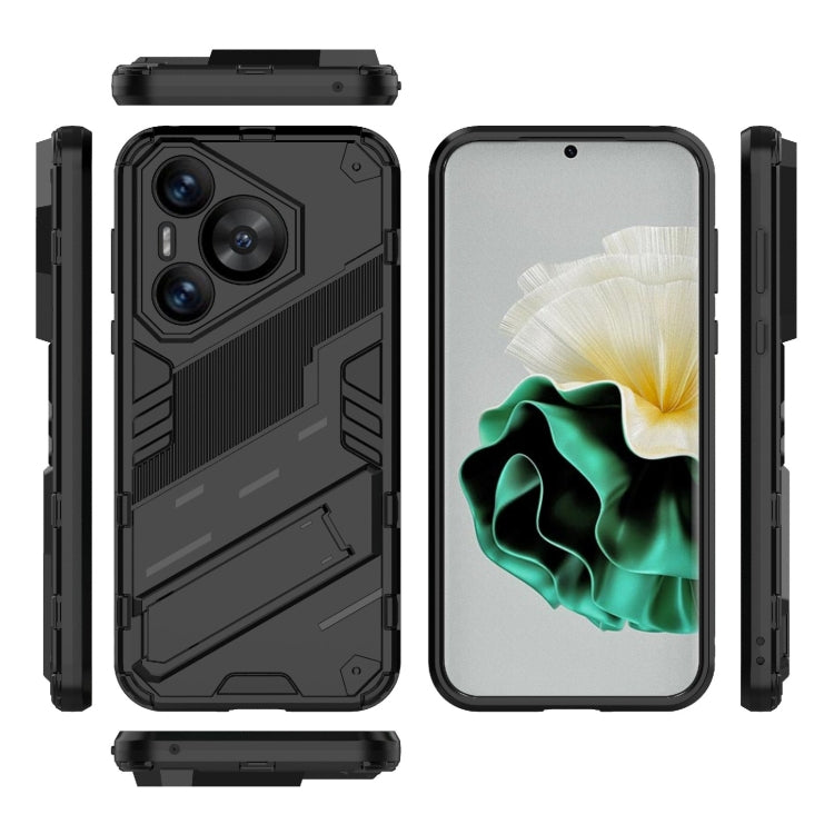 For Huawei Pura 70 Punk Armor 2 in 1 PC + TPU Phone Case with Holder(Black) - Huawei Cases by buy2fix | Online Shopping UK | buy2fix
