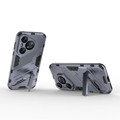For Huawei Pura 70 Punk Armor 2 in 1 PC + TPU Phone Case with Holder(Grey) - Huawei Cases by buy2fix | Online Shopping UK | buy2fix